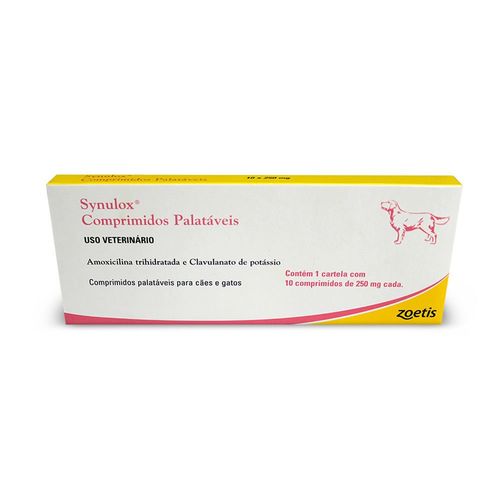 Antibiótico Zoetis Synulox 250mg 10 Comprimidos