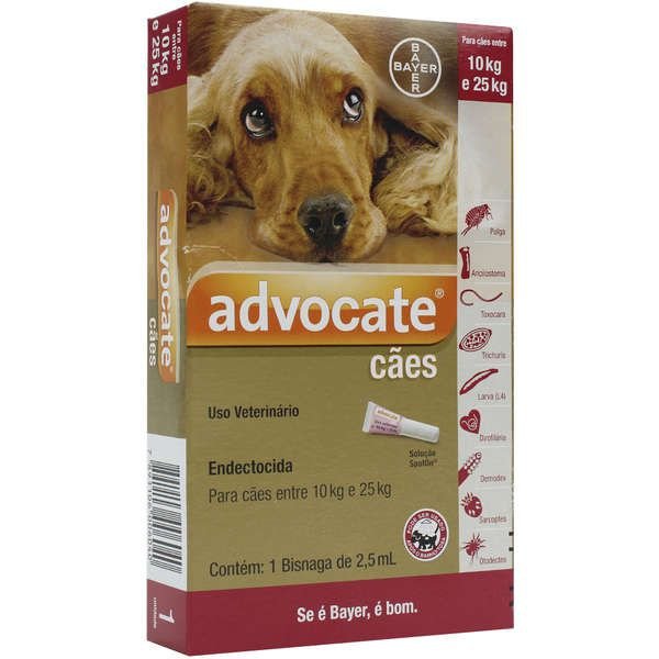Antipulgas Advocate para Cães de 10 a 25kg (2,5ml) - Bayer