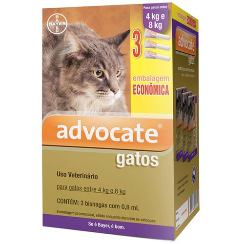 Antipulgas Advocate para Gatos Entre 4 e 8kg 0,8ml