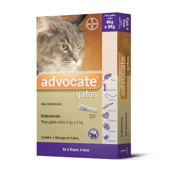 Antipulgas Advocate para Gatos Entre 4 e 8kg 1,0ml - Bayer