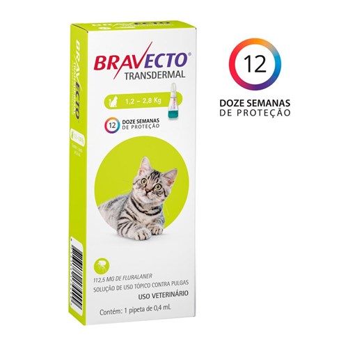 Antipulgas Bravecto Transdermal MSD para Gatos 1,2 a 2,8kg