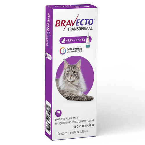 Antipulgas Bravecto Transdermal Msd para Gatos 6,25 a 12,5kg