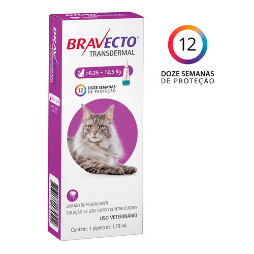 Antipulgas Bravecto Transdermal MSD para Gatos 6,25 a 12,5kg