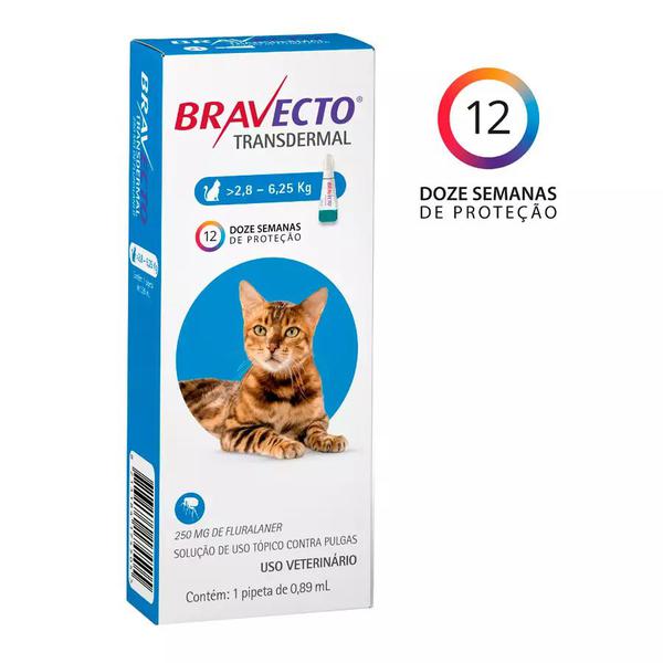 Antipulgas Bravecto Transdermal MSD para Gatos 2,8 a 6,25kg