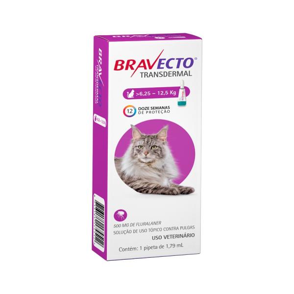Antipulgas Bravecto Transdermal para Gatos 6,25 a 12,5 Kg - Msd