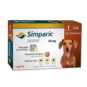 Antipulgas Cães Simparic 5,1 à 10kg Zoetis - 20g
