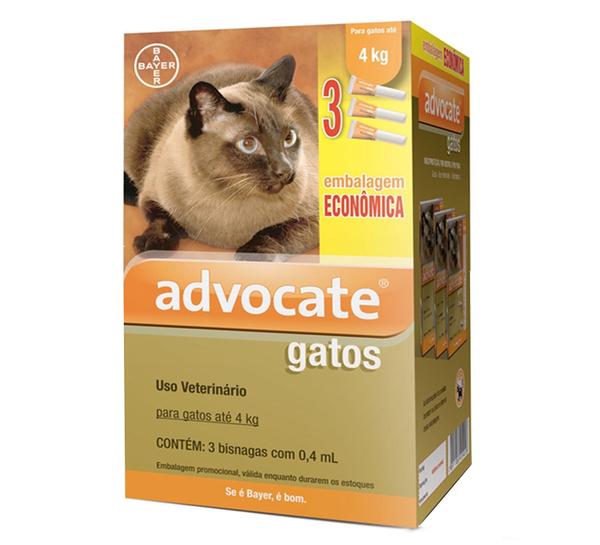 Antipulgas Combo Advocate para Gatos de Até 4kg 0,4ml - Bayer