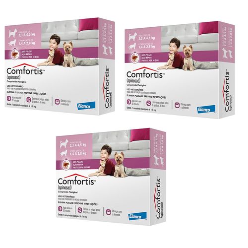 Antipulgas Comfortis 140 Mg de 2,3 a 4,5 Kg 3 Unidades