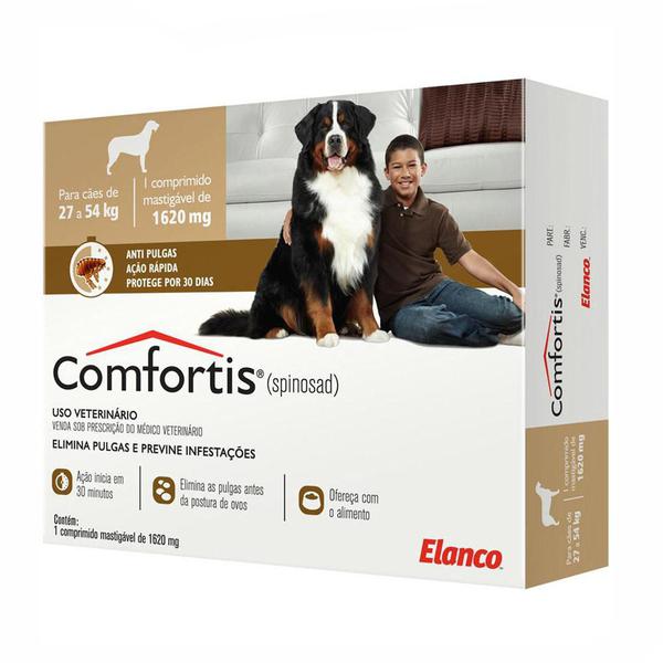 Antipulgas Comfortis 1620mg Cães de 27 a 54kg Elanco 1 Comprimido