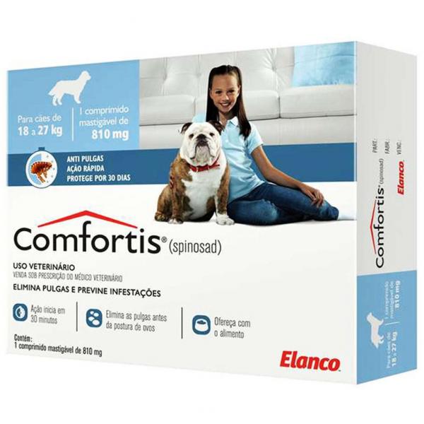 Antipulgas Comfortis 810mg Cães de 19 a 27 Kg 1 Comprimido - Elanco