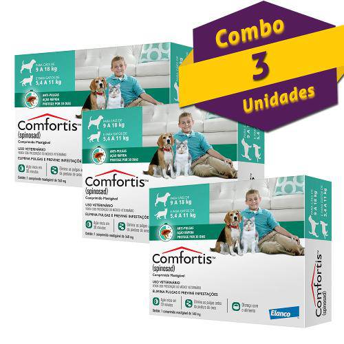 Antipulgas Comfortis Elanco Kit com 3 para Cães de 9 a 18 Kg