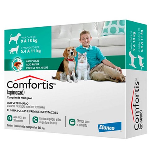 Antipulgas Comfortis para Cães de 9 a 18kg e Gatos de 5,4 a 11kg