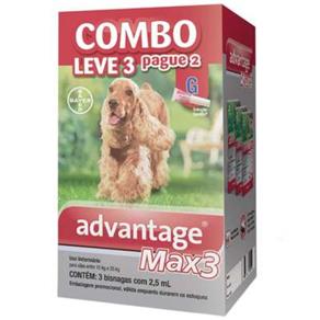 Antipulgas e Carrapatos Bayer Advantage MAX3 Combo para Cães de 10 Kg a 25 Kg