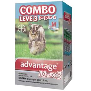 Antipulgas e Carrapatos Bayer Advantage MAX3 Combo para Cães de 4 Kg a 10 Kg