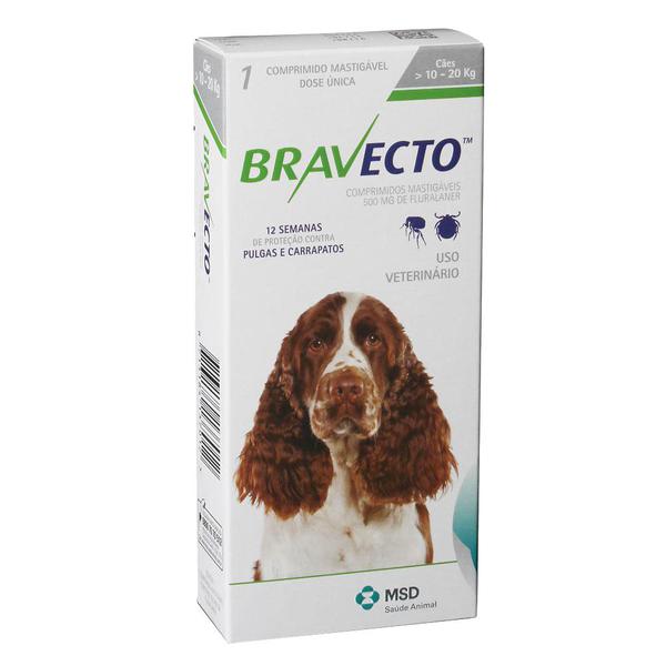 Antipulgas e Carrapatos Bravecto MSD para Cães de 10 à 20kg
