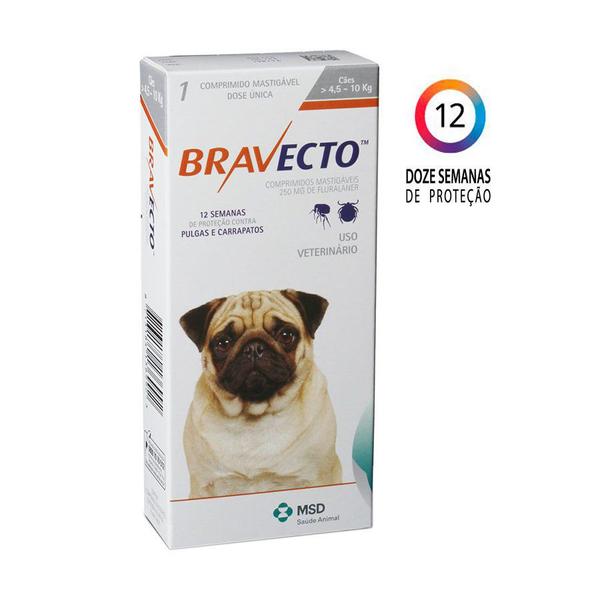 Antipulgas e Carrapatos Bravecto MSD para Cães de 4,5 a 10 Kg