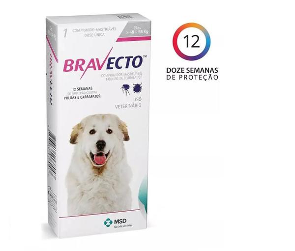 Antipulgas e Carrapatos Bravecto MSD para Cães de 40 a 56 Kg