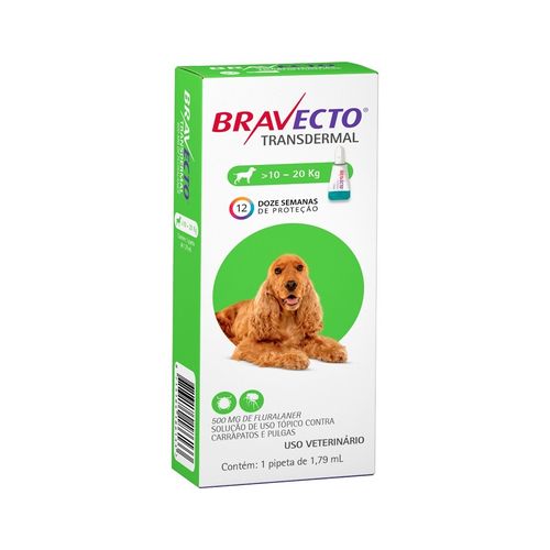 Antipulgas e Carrapatos Bravecto Msd Transdermal para Cães 10 a 20kg