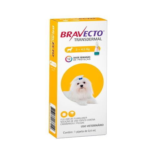 Antipulgas e Carrapatos Bravecto Msd Transdermal para Cães 2 a 4,5kg
