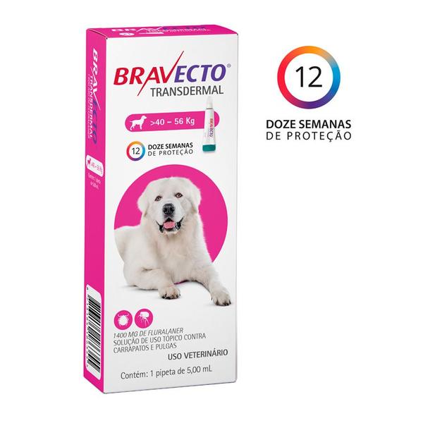 Antipulgas e Carrapatos Bravecto Transdermal MSD para Cães 40 a 56kg - Bravecto / Bravecto Transdermal