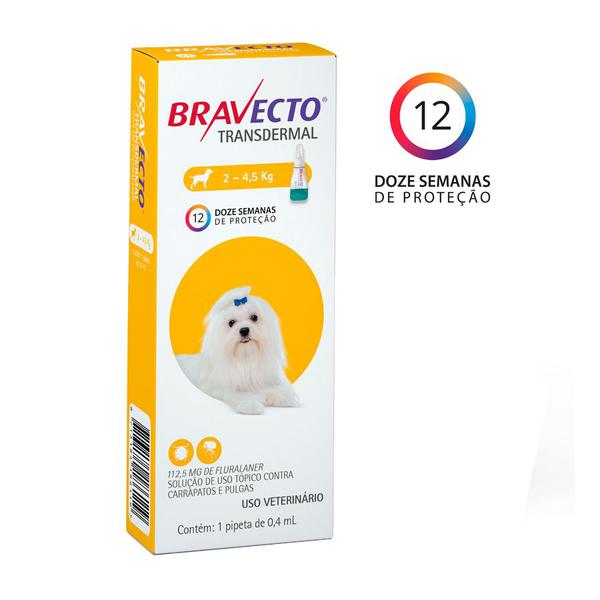 Antipulgas e Carrapatos Bravecto Transdermal MSD para Cães 2 a 4,5kg - Bravecto / Bravecto Transdermal