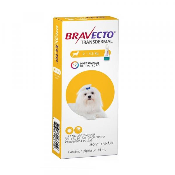 Antipulgas e Carrapatos Bravecto Transdermal para Cães de 2 a 4,5kg