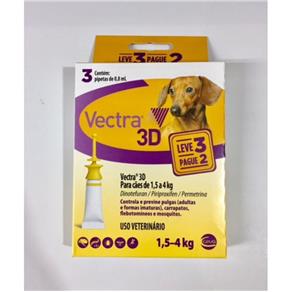 Antipulgas e Carrapatos Ceva Vectra 3D Cães 1.5 a 4 Kg 3 Pipetas