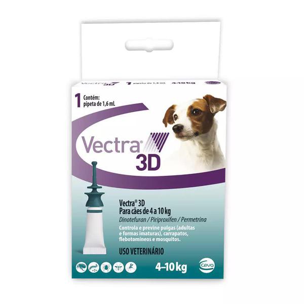 Antipulgas e Carrapatos Ceva Vectra 3D para Cães de 4kg a 10kg