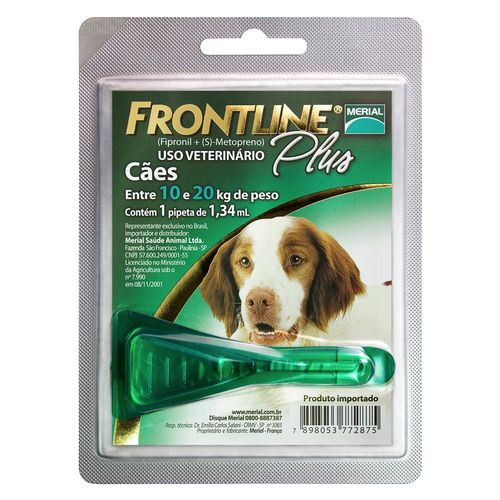 Antipulgas e Carrapatos Frontline Plus para Cães de 10 a 20 Kg