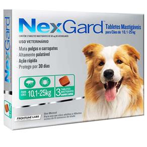 Antipulgas e Carrapatos Merial NexGard 68 Mg para Cães de 10,1 a 25 Kg