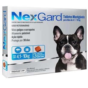 Antipulgas e Carrapatos Merial NexGard 28,3 Mg para Cães de 4,1 a 10 Kg