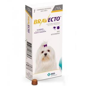 Antipulgas e Carrapatos MSD Bravecto para Cães de 2 a 4,5 Kg