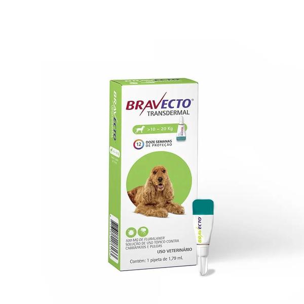 Antipulgas e Carrapatos MSD Bravecto Transdermal para Cães de 10 a 20kg