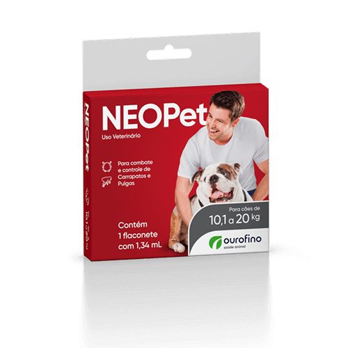 Antipulgas e Carrapatos Neopet para Cães de 10.1 Até 20kg - 1.34ml - Ourofino