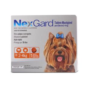 Antipulgas e Carrapatos Nexgard 0,5gr Merial para Cães de 2 a 4kg - 1 Tablete Mastigável