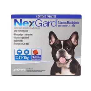 Antipulgas e Carrapatos Nexgard 1,25gr Merial para Cães de 4,1 a 10kg - 3 Tabletes Mastigáveis