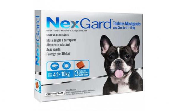 Antipulgas e Carrapatos Nexgard 28,3mg para Cães de 4,1 a 10kg 3 Tabletes