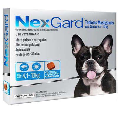 Antipulgas e Carrapatos NexGard 28,3mg para Cães de 4 a 10kg - 3 Comprimidos