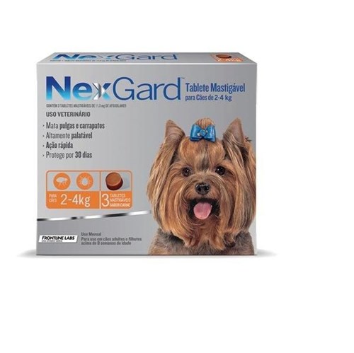 Antipulgas e Carrapatos Nexgard para Cães 2 a 4kg 3 Tabletes - Merial