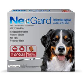 Antipulgas e Carrapatos NexGard para Cães de 25,1 a 50 Kg - 1 Tablete