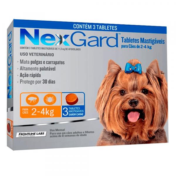 Antipulgas e Carrapatos NexGard para Cães de 2 a 4 Kg com 1 Comprimido