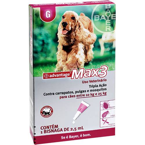 Antipulgas e Carrapatos para Cães Advantage Max3 de 10 Até 25kg