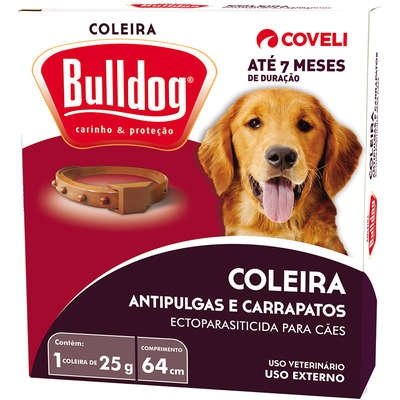 Antipulgas e Carrapatos para Cães Coleira Bulldog - Coveli