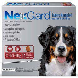 Antipulgas e Carrapatos para Cães Nexgard GG de 25,1 a 50kg Tablete Mastigável