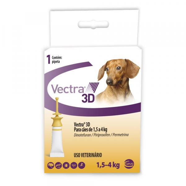 Antipulgas e Carrapatos Vectra 3 D Cães de 1,5 a 4 Kg - Ceva