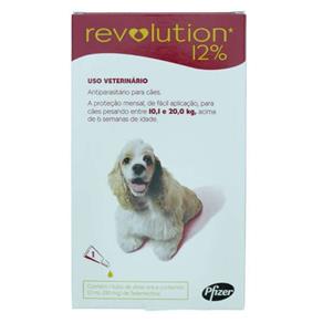 Antipulgas e Carrapatos Zoetis Revolution 12% para Cães de 10 a 20 Kg
