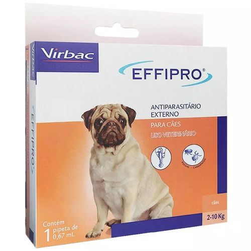 Antipulgas Effipro Virbac CÃES 02 Kg a 10 Kg com 01 Pipeta