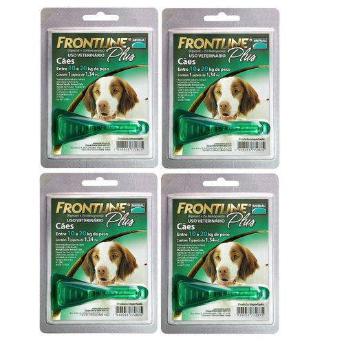 Antipulgas Frontline Plus Cães 10 a 20 Kg Combo C/ 4