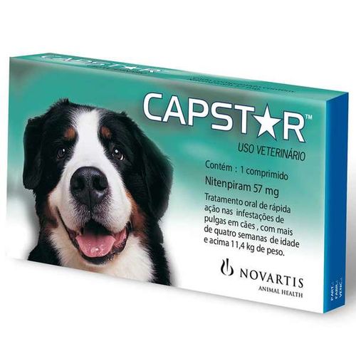 Antipulgas Novartis Capstar de 57 Mg com 1 Comprimidos para Cães - 11 a 57 Kg
