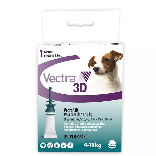 Antipulgas Vectra 3D 1,6ml 4 a 10kg Cães Ceva
